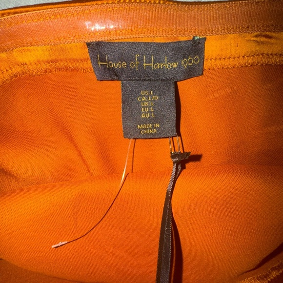 House of Harlow 1960 Size Large Cocktail dress Silky Satin Fabric in Rich Amber - Picture 12 of 15